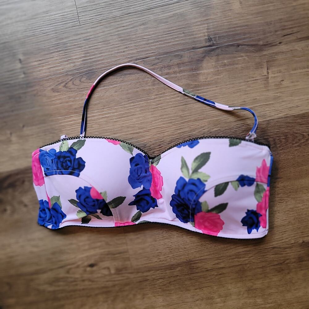 Seafolly rococo bandeau bikini top  euc top only sz 8us